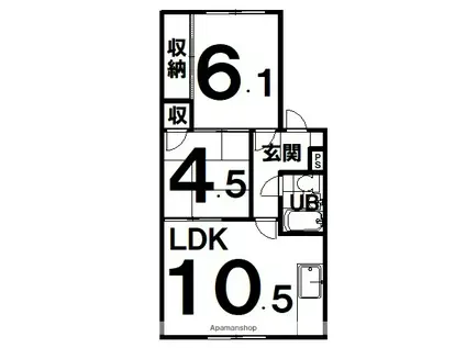 アベニュー13(2LDK/2階)の間取り写真