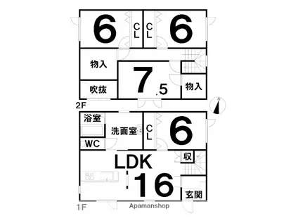 根室本線 池田駅(北海道) 徒歩10分 2階建 築47年(4LDK)の間取り写真