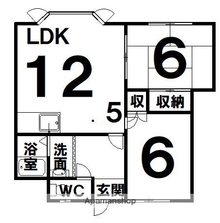 第3シャルム25(2LDK/2階)の間取り写真