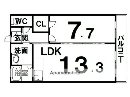 サルイオビヒロ(1LDK/9階)の間取り写真