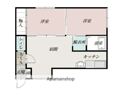 パレ豊岡(2LDK/2階)の間取り写真