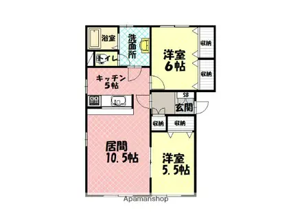 サウスコーポ3号館(2LDK/2階)の間取り写真