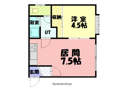 東聖コーポ(1LDK/1階)の間取り写真