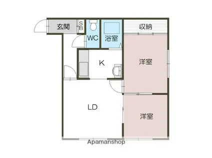 パル510(2LDK/1階)の間取り写真