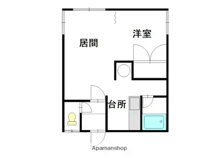 ハイツカワタ(1LDK/2階)の間取り写真