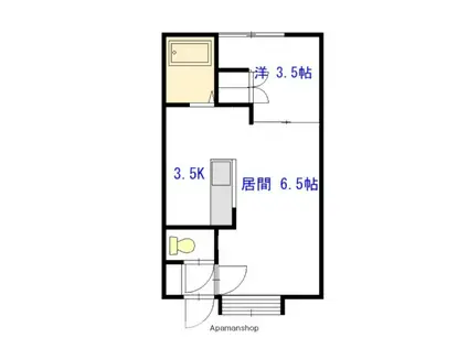 ロイヤルタウンF(1LDK/1階)の間取り写真