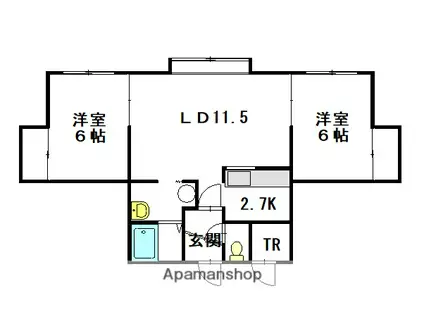 ロイヤルつかさ(2LDK/1階)の間取り写真