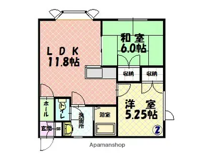 タウンズ9001(2LDK/2階)の間取り写真