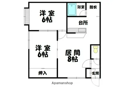 豊岡6.4ポパイハウス(2LDK/2階)の間取り写真