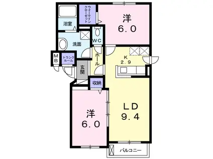 プリマヴェーラ・ルーチェ(2LDK/3階)の間取り写真