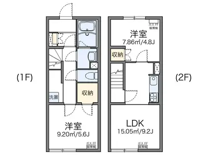 レオネクストマルコウ(2LDK/1階)の間取り写真