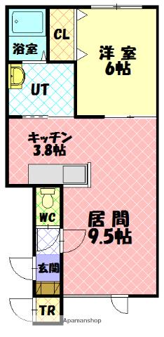 石北本線 新旭川駅 徒歩67分 2階建 築9年(1LDK/1階)の間取り写真
