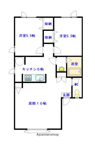 ハイツみやび(2LDK/1階)の間取り写真