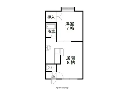 ロイヤルハウス豊岡(1LDK/2階)の間取り写真