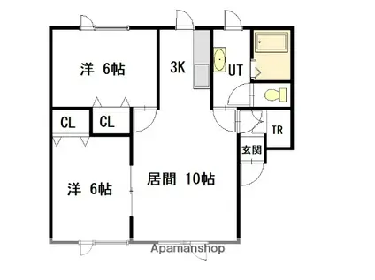 T-ROOM(2LDK/1階)の間取り写真