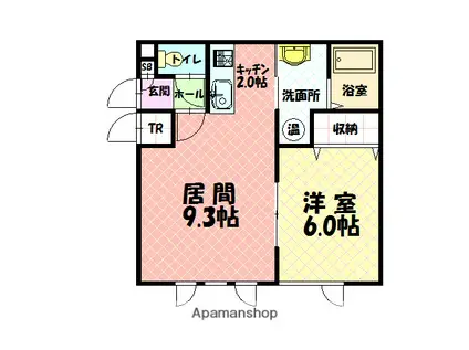 アイリス6・1(1LDK/2階)の間取り写真