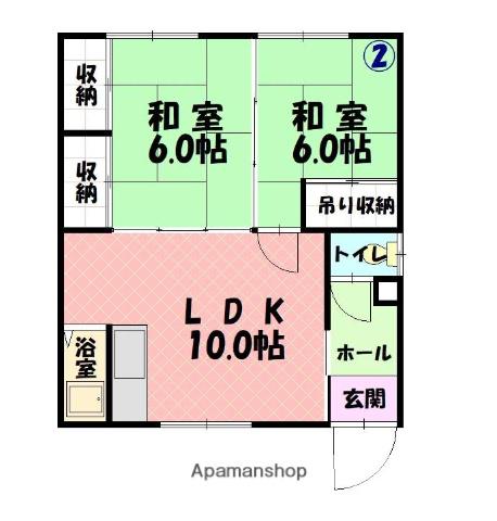 成川マンションC(2LDK/1階)の間取り写真