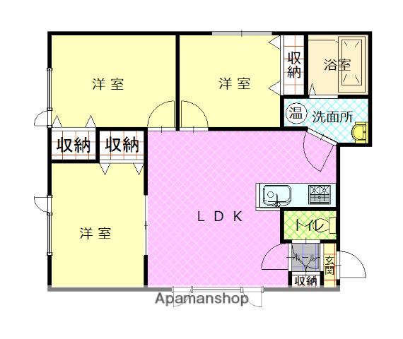 アイビレッジ2(3LDK/1階)の間取り写真