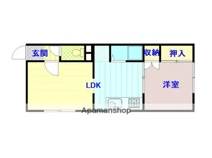 第2桜井ハイツ(1LDK/2階)の間取り写真