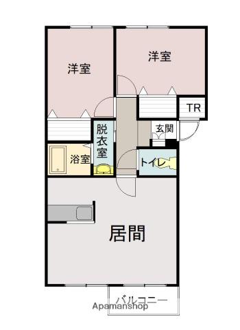 宗谷本線 永山駅 徒歩34分 3階建 築21年(2LDK/2階)の間取り写真