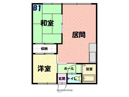 吉田マンションC(2LDK/2階)の間取り写真