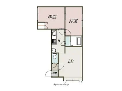 ランブラス(2LDK/1階)の間取り写真