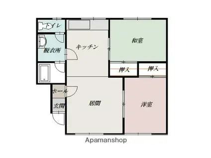 永山6・7マンション(2LDK/2階)の間取り写真