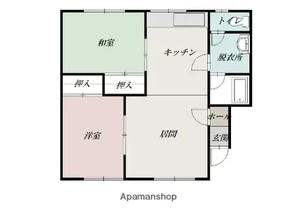 永山6・7マンション(2LDK/1階)の間取り写真