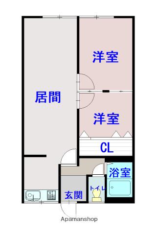 AMB永山(2LDK/1階)の間取り写真