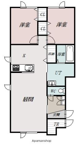 豊岡6-2AP(2LDK/1階)の間取り写真