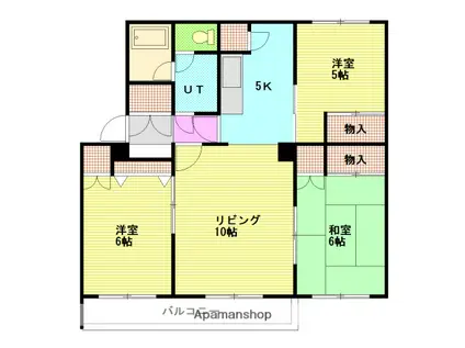 トーワ豊岡15・4(3LDK/4階)の間取り写真