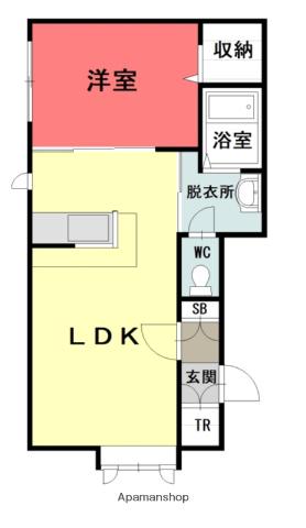 レールデュタンⅤ(1LDK/1階)の間取り写真