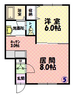 ヴァンクレールA(1LDK/1階)の間取り写真