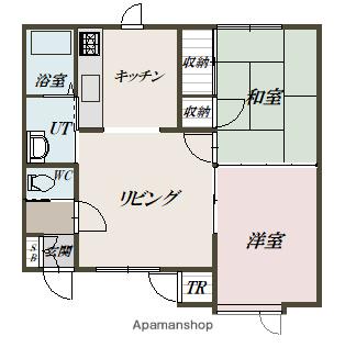 ベルシティ豊岡(1LDK/2階)の間取り写真
