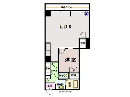 ESY旭川(1LDK/9階)の間取り写真