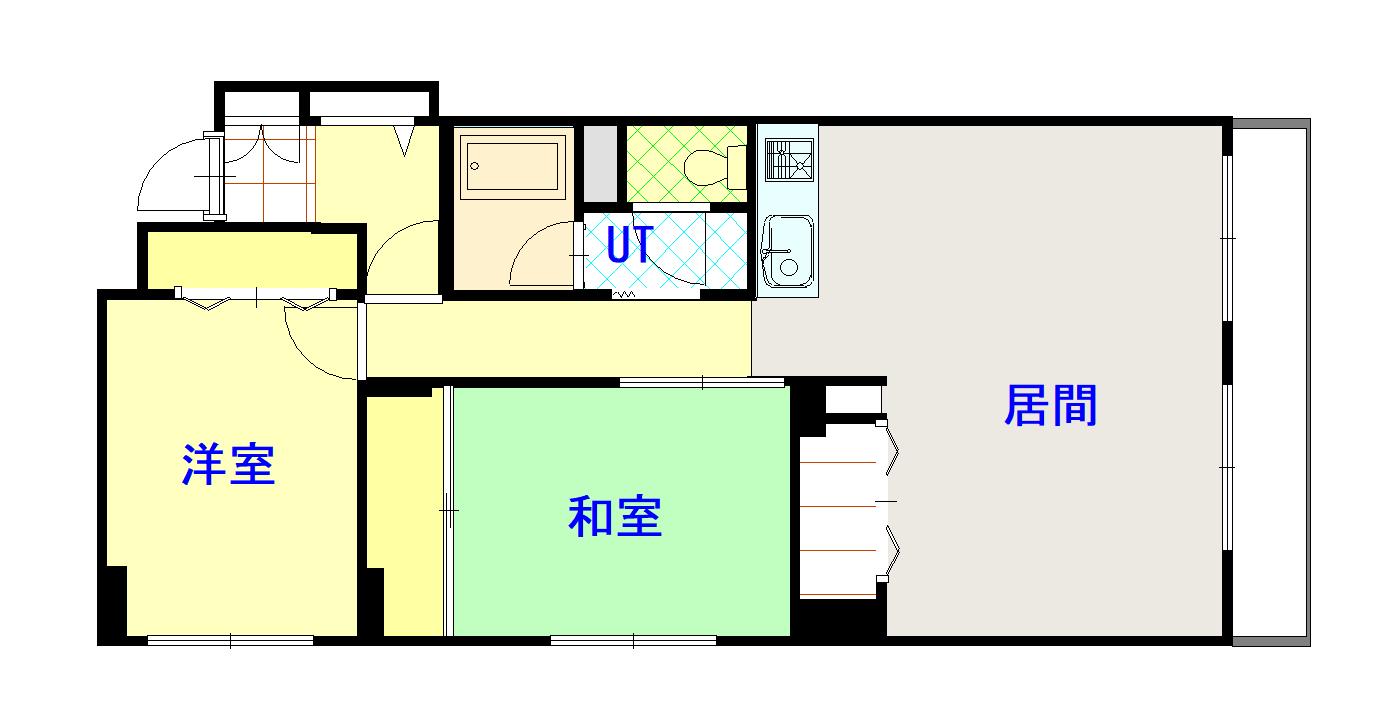ウエストパーク(2LDK/5階)の間取り写真
