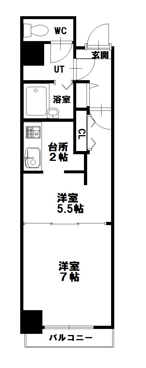 ノルテ1条通弐番館(2K/4階)の間取り写真