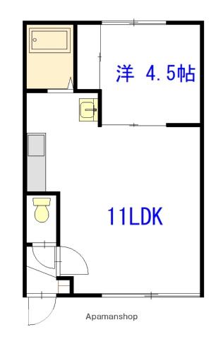 ハンドレッドヴィレッジI棟(1LDK/2階)の間取り写真