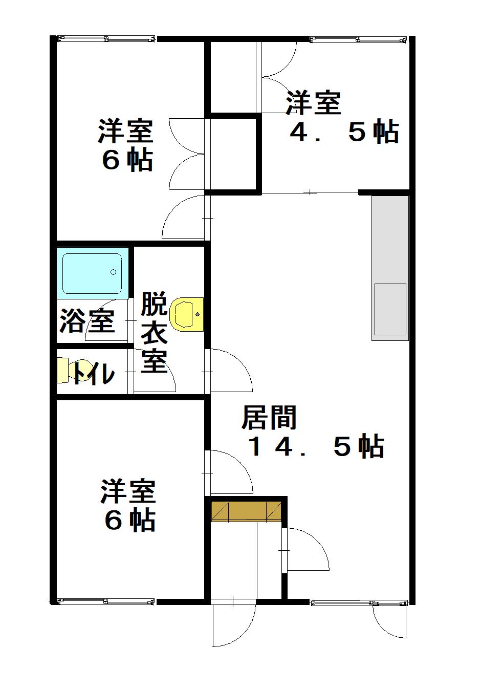 ハイツセンヨウ(3LDK/1階)の間取り写真