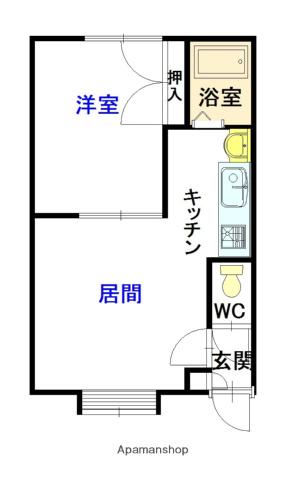バンブーⅡ(1LDK/2階)の間取り写真