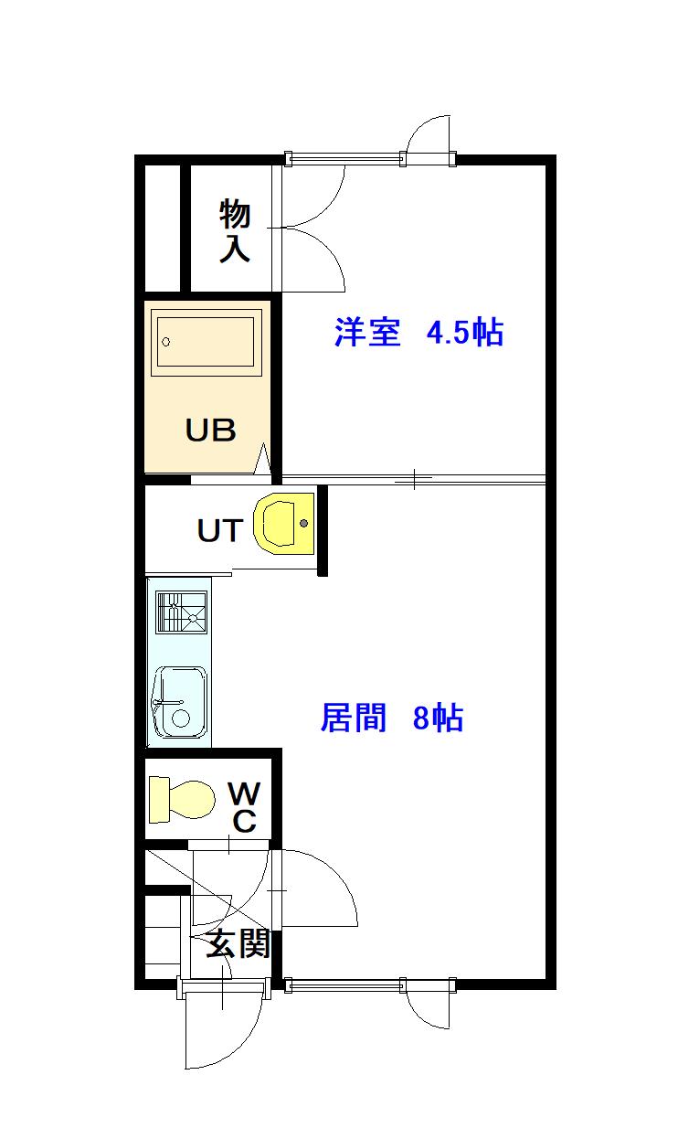 ヴィラージュサントレ(1LDK/2階)の間取り写真