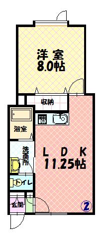 BOARD WALK(1LDK/1階)の間取り写真