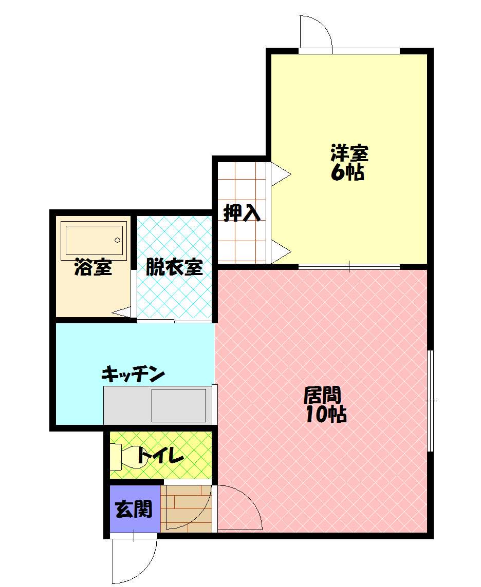 リッツ豊岡(1LDK/3階)の間取り写真