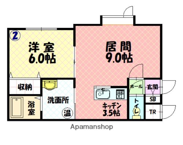 JEUNESSE(1LDK/2階)の間取り写真