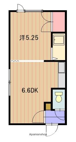フレンズ5・24(1DK/2階)の間取り写真