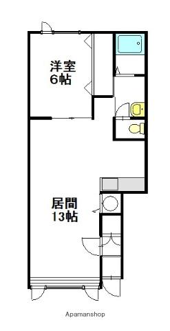ヒラソル(1LDK/1階)の間取り写真
