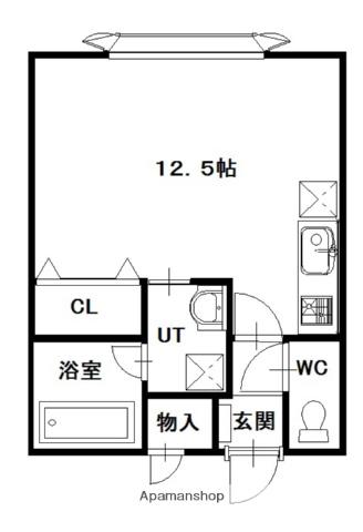函館本線 旭川駅 徒歩31分 2階建 築21年(ワンルーム/2階)の間取り写真