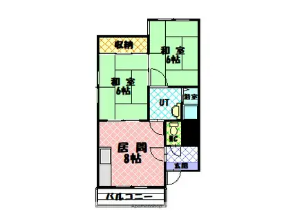 恵マンション壱番館(2DK/2階)の間取り写真