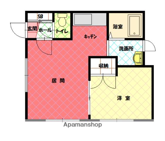 セラーノⅤ(1LDK/1階)の間取り写真