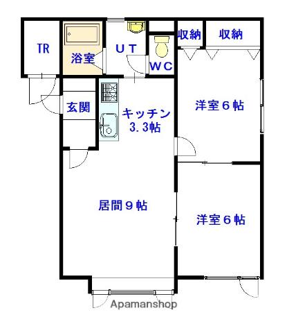 LIFE MATE(2LDK/2階)の間取り写真